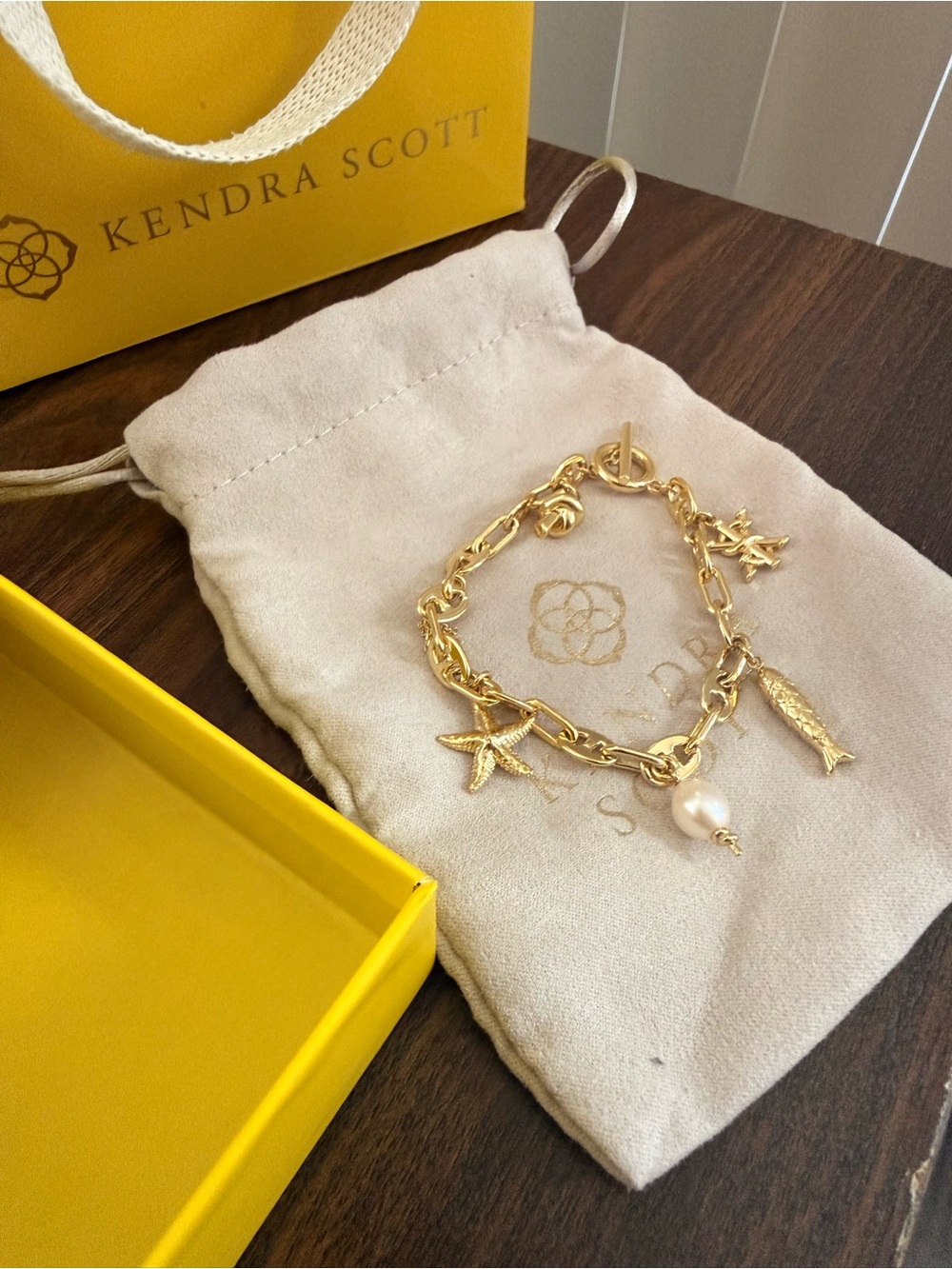 Kendra Scott Parker Charm Gold Bracelet